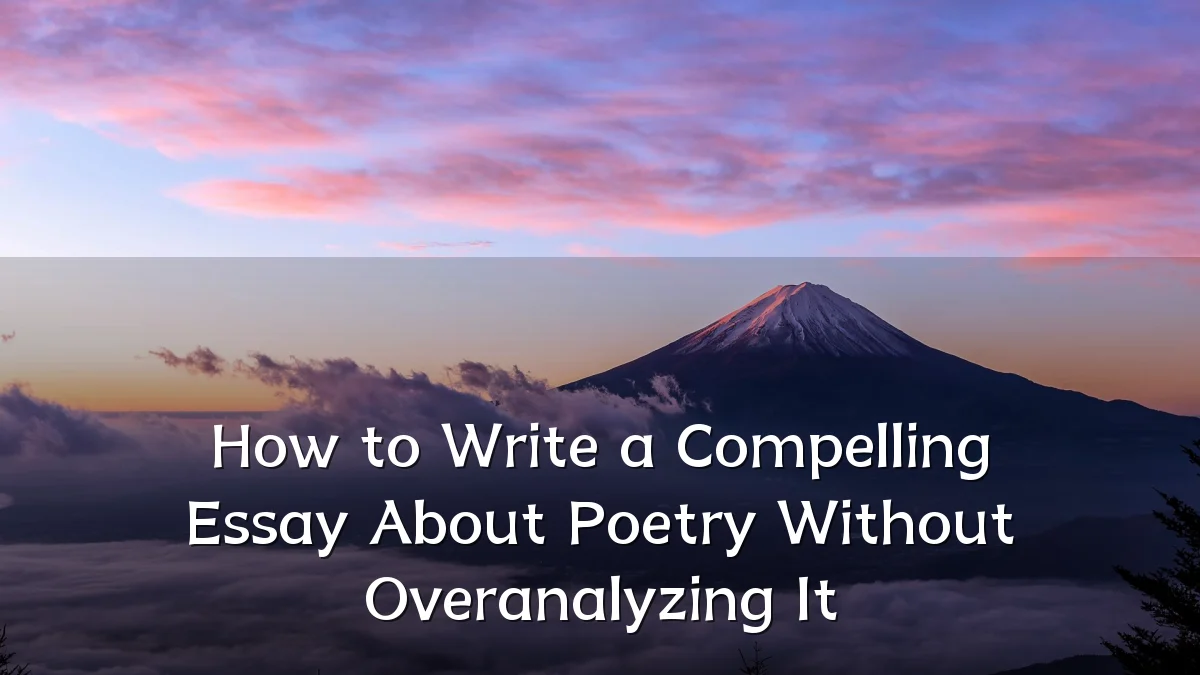 How to Write a Compelling Essay About Poetry Without Overanalyzing It
